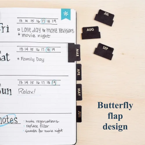Vista 5 de Erin Condren Accesorios de diseñador, pestañas adhesivas mensuales, metálico neutro (juego de 12). Ideal para organizar y clasificar