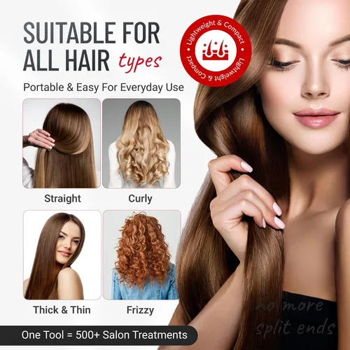 Vista 3 de Split-Ender Mini 2 – Recortadora de Puntas Abiertas original inalámbrica para cabello seco, dañado, quebradizo, rizado, encrespado o lacio