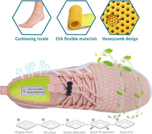 Vista 3 de MAYZERO Zapatos de agua para hombres y mujeres, zapatos de surf, playa, piscina, zapatos de punta ancha, senderismo, zapatos de agua, zapatillas