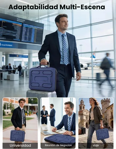 Vista 10 de DOMISO Funda rígida para portátil de 17-17.3 pulgadas impermeable a prueba de golpes con asa y bolsillo de almacenamiento, compatible con MacBook