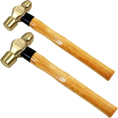 Vista 26 de WEDO Martillo de Bola de Latón con Mango de Fibra de Vidrio, Martillo de Bola Pein, 1lb, 280mm, 11