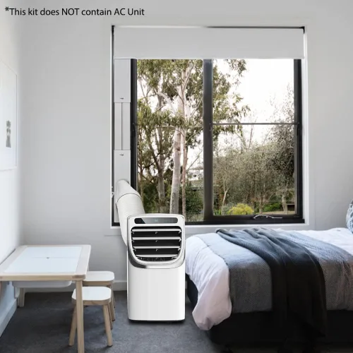 Vista 7 de Kit de puerta de ventana de aire acondicionado portátil con manguera de escape, sello de ventana ajustable para unidad de CA, kit de ventilación