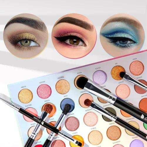 Vista 9 de DUcare Juego de brochas de maquillaje de ojos, 6 brochas profesionales para mezclar sombras de ojos, brochas de maquillaje para corrector de cejas