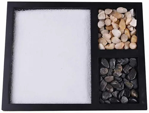 Vista 5 de TOPINCN Kit de jardín zen, meditación, yoga, mesa japonesa, mesa de roca, arena, chakras, santuario, altar, decoración zen, hogar, oficina