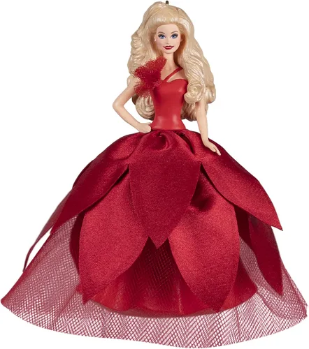 Vista 7 de Hallmark Keepsake Adorno de Navidad de plástico 2022 Muñeca Barbie de vacaciones negra