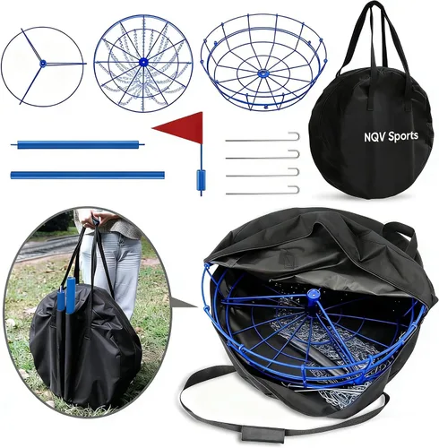 Vista 2 de NQV PRO Disc Golf Basket,Heavy Duty 24 Chain Portable Target with Transit Bag, Outdoor/Indoor