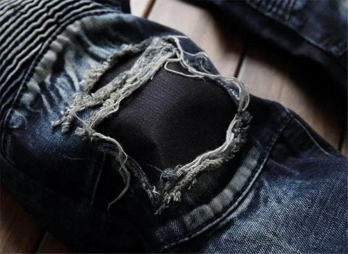 Vista 5 de AITITIA Jeans de corte recto lavado con cremallera para hombre