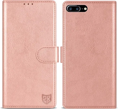 Vista 8 de ZZXX Funda tipo cartera para iPhone 7 Plus/iPhone 8 Plus con bloqueo RFID, ranura para tarjetas, función atril, cierre magnético, funda protectora