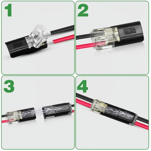 Vista 3 de 20 piezas conectores enchufables de doble cable, conectores de tira de luz LED, 2 pines, conectores de tira de luces LED, conector de cable de bajo