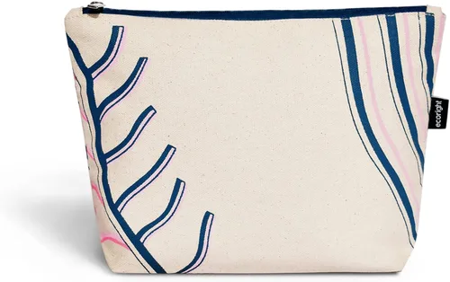 Vista 21 de Eco Right Bolsa de cosméticos de lona: bolsa de maquillaje de viaje para mujeres y niñas, organizador de monedero con cremallera, elegante estética