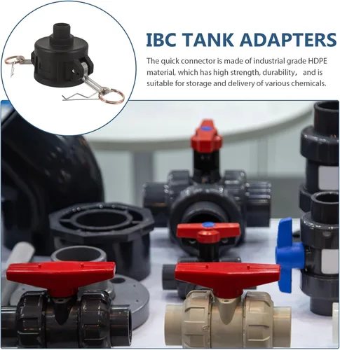 Vista 9 de Ibc Tote Adapter 2 Inch to 3/4 Inch Hose Drain Connector Black