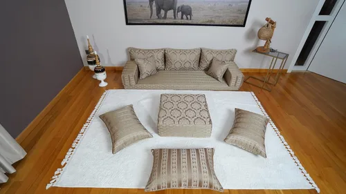 Vista 3 de arabicsofa Sofá de asiento de piso árabe - Sofá modular hecho a mano con sofás otomanos