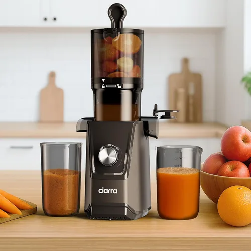 Vista 8 de Ciarra Exprimidor de prensa en frío – canal de alimentación XL de 4.3 pulgadas, motor silencioso, máquinas exprimidores sin BPA de 406 onzas, 99%