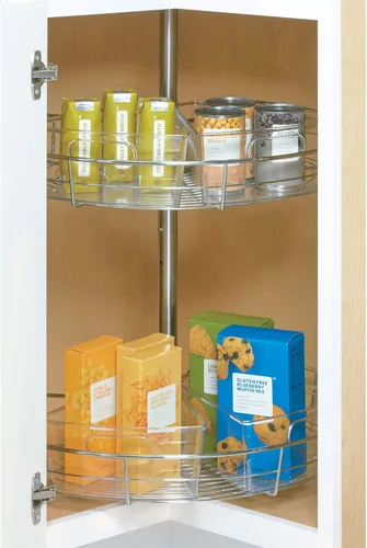 Vista 7 de Organizadores InterDesign® Cabinet Binz™ Lazy Susan para alacena/armario de cocina - Cuña de 1/8 de círculo, transparente