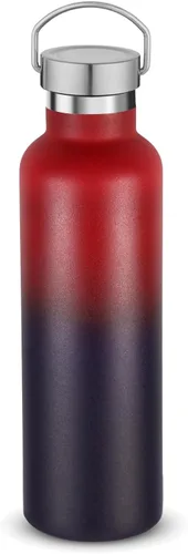 Vista 29 de Volhoply 24 onzas Botella de agua aislada con boca estándar con tapa de combinación de plástico y acero inoxidable, botellas de agua de 304 18/8