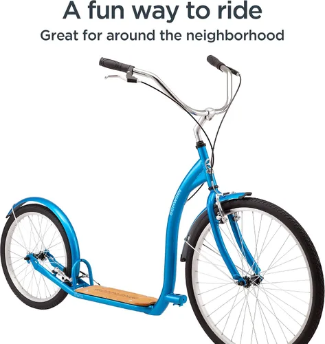 Vista 6 de Schwinn - Patinete Shuffle para adultos con rueda delantera de 26 pulgadas, rueda trasera de 20 pulgadas, frenos lineales de aleación y marco