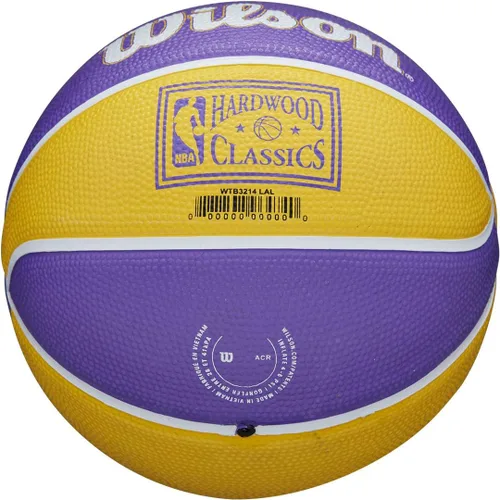 Vista 6 de Wilson NBA Team Retro Mini Balones de Baloncesto - Tamaño Mini - 3" Los Angeles Lakers