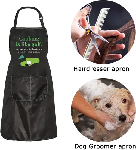 Vista 7 de ZJXHPO Cocinar es como un delantal de golf para golfistas, delantal de cocina con bolsillo para golfistas, delantal de cocina, regalo para amantes