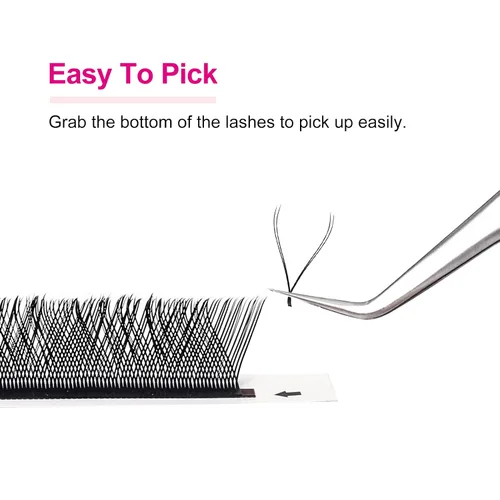 Vista 7 de FADLASH YY - Extensiones de pestañas prefabricadas con forma de Y, de visón sintético, con volumen, ruso, fácil de colocar en forma de Y