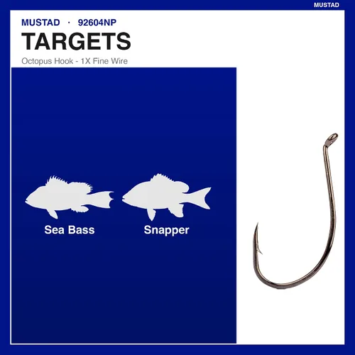 Vista 2 de Mustad UltraPoint 92604R - Gancho de pesca de pulpo/pico Negro níquel