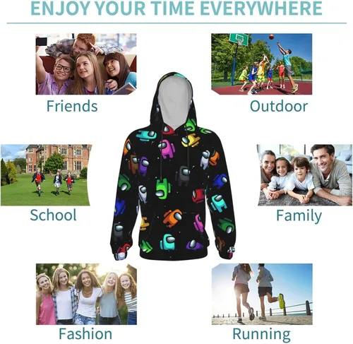 Vista 9 de Us Game Fans - Sudadera con capucha de manga larga para niños y niñas adolescentes