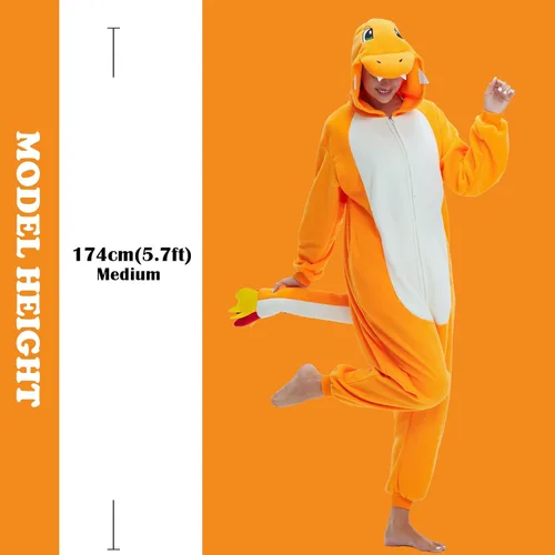 Vista 5 de VEULENT Adult Onesie Pajamas Unisex Animal One-Piece Cartoon Costume Cosplay Homewear Sleepwear Partywear For Men Women