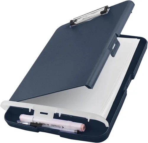 Vista 19 de HWPRATO Organizador de Portapapeles con Almacenamiento Portapapeles Plegable para Enfermería Carpeta de Archivo de Plástico con Estuche de Azul