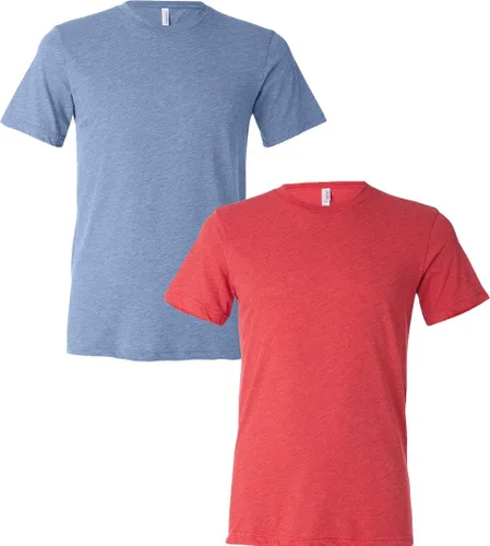 Vista 25 de Bella Canvas 3413c para hombre (1) Triblend verde + (1) Triblend rojo