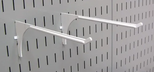 Vista 9 de Wall Control Pegboard - Par de ganchos ranurados extendidos de 9 pulgadas de alcance - Ganchos de metal ranurados para tablero de clavijas Wall Negro