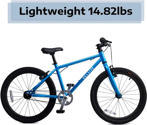 Vista 3 de A11N SPORTS BELSIZE - Bicicleta para niños de 20 pulgadas, bicicleta ligera de aleación de aluminio (solo 14.82 libras) para niños de 7 a 10 años