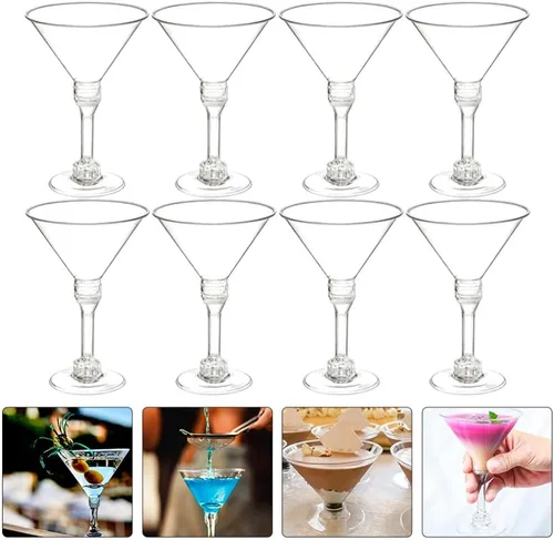 Vista 8 de Kichvoe 12 tazas de cóctel irrompibles elegantes para fiestas, bodas y uso diario para vino, whisky y postres, vasos duraderos para bebidas