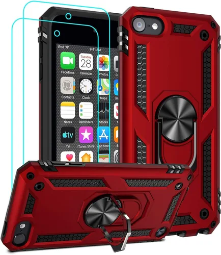 Vista 5 de ULAK Funda transparente para iPod Touch de 7ª generación y funda para iPod Touch de alta resistencia con protector de pantalla y soporte