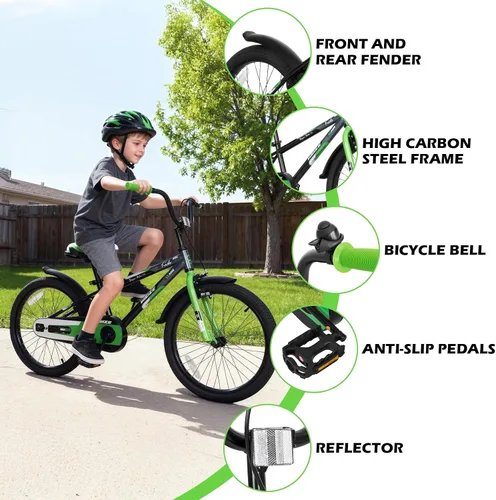 Vista 5 de WEIZE Kids Bike, 16 20 Inch Children Bicycle for Boys & Girls Ages 4-12 Years Old, Rider Height 41-62 Inch, Adjustable Seat & Handlebars, Coaster