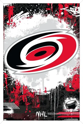 Vista 13 de Trends International NHL Carolina Hurricanes - Póster de pared Maximalist Logo 23, 22.4 pulgadas de largo x 14.7 W, versión enmarcada en madera