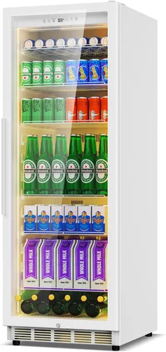 Vista 26 de 35.42" W Commercial Under Counter Beverage Refrigerator, 2 Glass Door Back Bar Cooler, Built-in/Freestanding 7.4Cuft Drink Fridge with LED Light