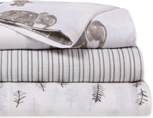 Vista 14 de Burt's Bees Baby - Mantas de muselina de algodón para bebé, paquete de 3, multiusos, ligeras y transpirables, 100% algodón orgánico