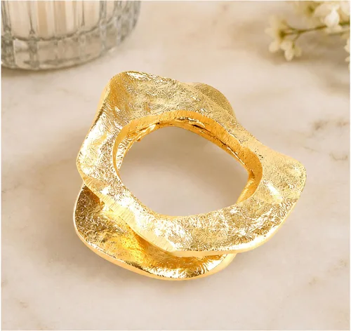 Vista 22 de Juego de 12 servilleteros de mariposa dorados brillantes para decoración de dorado (Bright Gold)