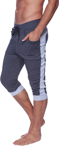 Vista 13 de 4-rth Pantalón deportivo de yoga con puños para hombre, tejido de rizo francés modal, hecho en Estados Unidos, ajuste elástico, estilo europeo