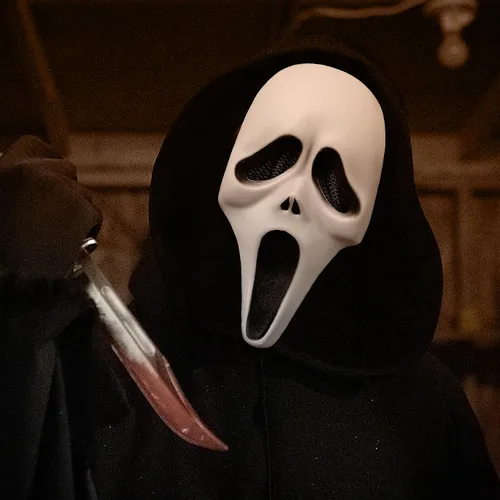 Vista 6 de MENGLEPIG Máscara de calavera, máscara de miedo de Halloween para adultos, aniversario, edición de película, cara, cosplay, fiesta, regalo