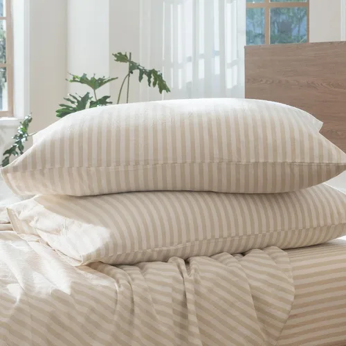 Vista 19 de MooMee Juego de 2 fundas de almohada de cuadros 100% algodón lavado con textura parecida al lino, transpirable, duradera, suave y cómoda