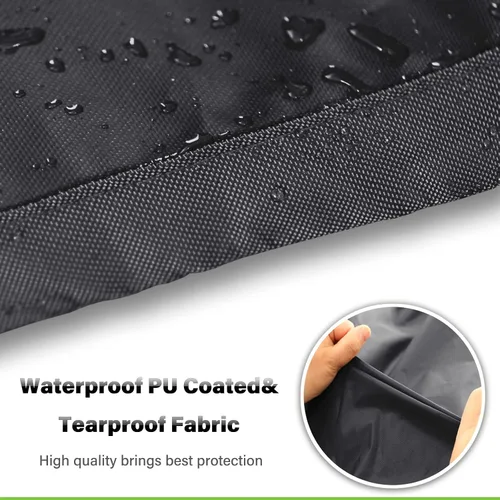 Vista 5 de Fundas impermeables para muebles de patio, resistentes 600D, fundas para muebles de exterior para sofá seccional exterior, resistente al desgarro