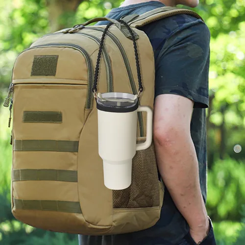 Vista 6 de Mango para botella de agua, soporte de silicona suave y duradero, eslinga, cordón, portador con correa, se adapta a la mayoría de botellas de agua