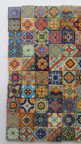 Vista 2 de 300 DISEÑOS MIXTOS Azulejo mexicano hecho a mano talavera backsplash mosaico 2 X 2