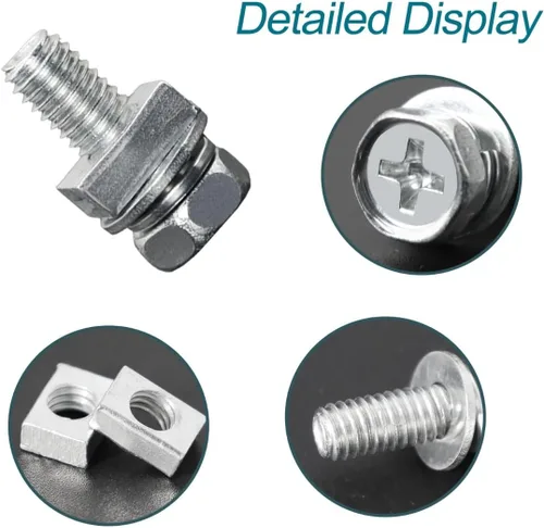Vista 3 de Juego de 6 piezas de pernos y tuercas, pernos y tuercas para batería de motocicleta, tornillo y tuerca de batería de motocicleta M6x16MM, pernos
