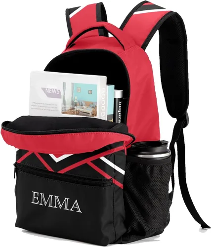 Vista 3 de Mochila de animadora amarilla brillante con texto de nombre para mujeres y hombres, Mochila 15, 12.2(L)x5.9(W)x16.5(H)inch