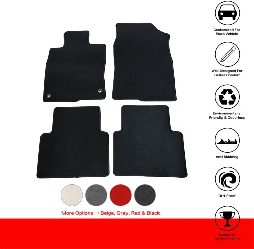 Vista 2 de IKON MOTORSPORTS Tapete de suelo compatible con Honda Civic 2016-2021, tapetes de piso de ajuste de fábrica, alfombra delantera y trasera