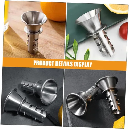 Vista 9 de Exprimidor manual de limón de 2 piezas Exprimidor de mano de cítricos Exprimidor portátil de acero inoxidable para la cocina casera
