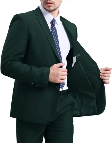 Vista 5 de Chaqueta de traje casual con solapa con muescas y dos botones para hombre