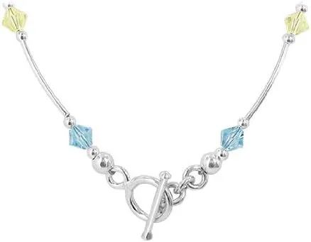 Vista 3 de Gem Avenue Collar de plata esterlina con cristales austriacos multicolor, Cristal, Cristal
