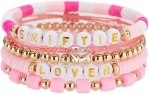 Vista 5 de ZXUZKEA Taylor - Pulseras de la amistad antihéroe 1989 Reputation Tour Concierto Evermore Midnight Folklore Fearless Reputation Lover Álbum de joyas
